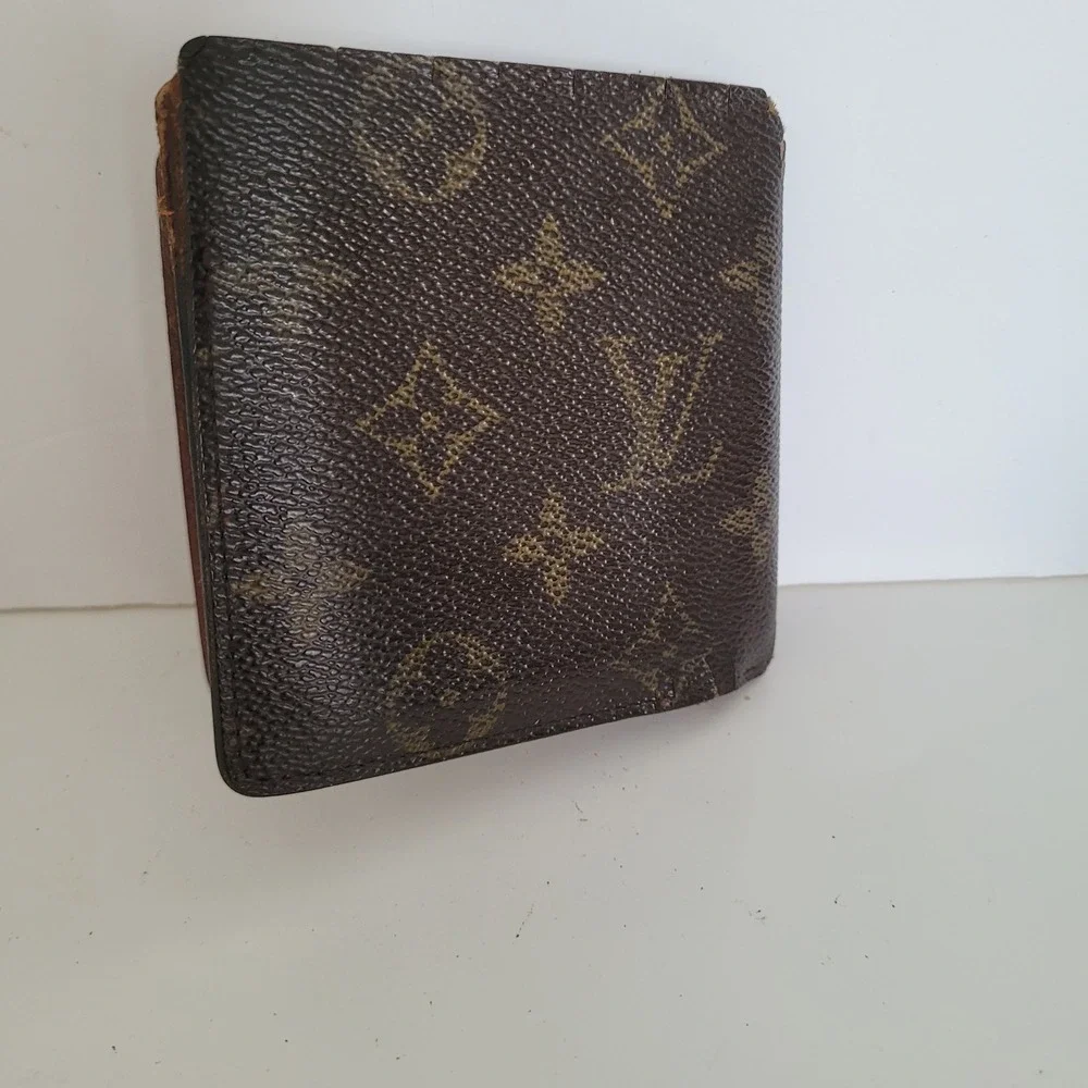 Louis Vuitton Monogram Canvas Bifold Wallet Brown CA0091 Mens Made in Spain